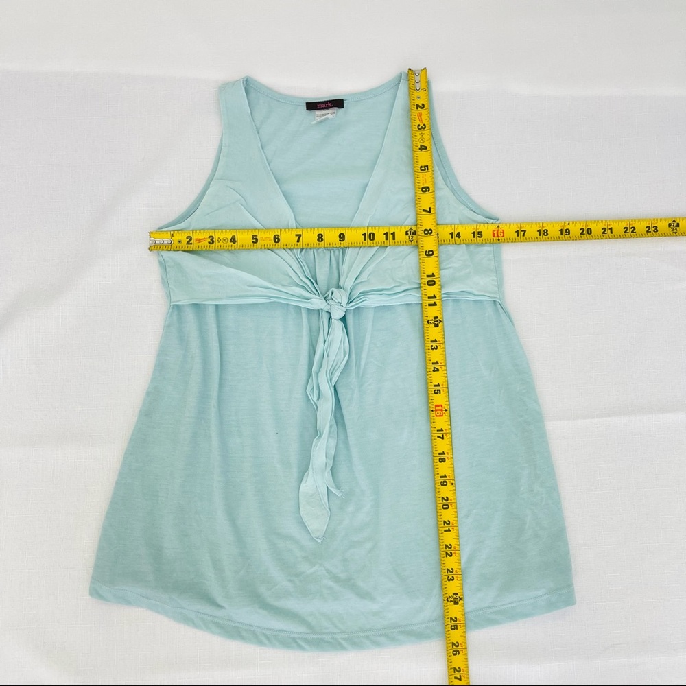 BEACHY AVON MARK top lightweight sleeveless tie front green tank top bohemian M - Picture 6 of 9